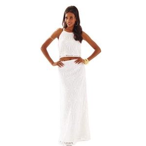 Lilly Pulitzer Nicole Lace Maxi Dress Set (Size 6)